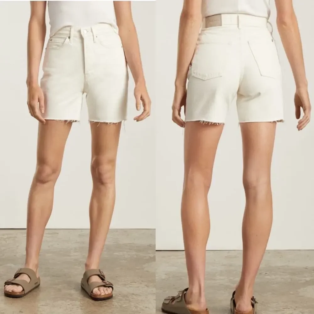 Everlane The Way High Cutoff Shorts size 25 Flax Denim